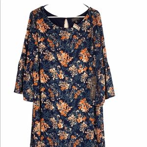 NWT Luxology floral peplum sleeve dress size 16